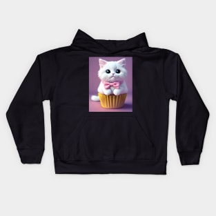 Cupcake Cat - Modern Digital Art Kids Hoodie